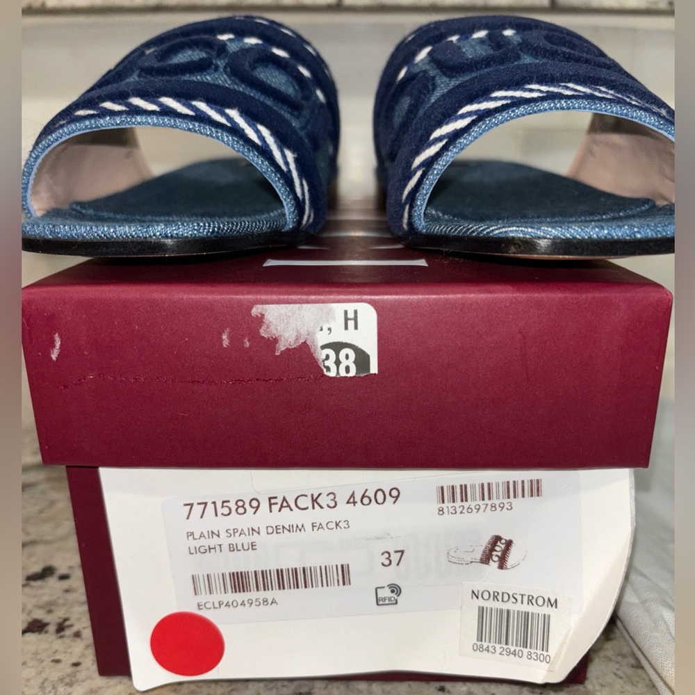Authentic Gucci Jane Slide Sandal Denim Light Blue New 7 US 37 EU - Picture 9 of 11